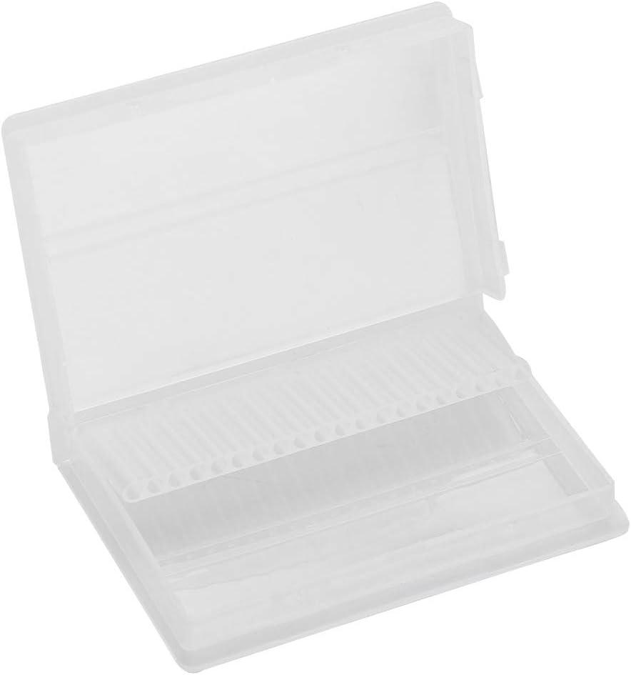 Zerodis Nail Drill Bit Case, 20 Slots Nail Drill Bit Box Holder Manicure Tool Nail Grinding Head Display Storage Drill Bit Holder Display Storage Box for Nail Salon DIY Art Home Storage
