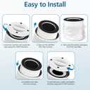 2 Pack Demi Filter Replacement, Compatible with Afloia Demi Air Purifier, HEPA 360 3-Stage Filtration, Works for Hair Pet Dander, Odor, Dust Smoke, Pollen