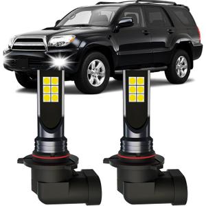 4Runner Fog Light Bulbs for 2003-2009 Toyota 4Runner, 300% Brightness, 6500K Cool White Fog Light kit, 2pcs Plug and Play Replacement Fog Light Blubs Package