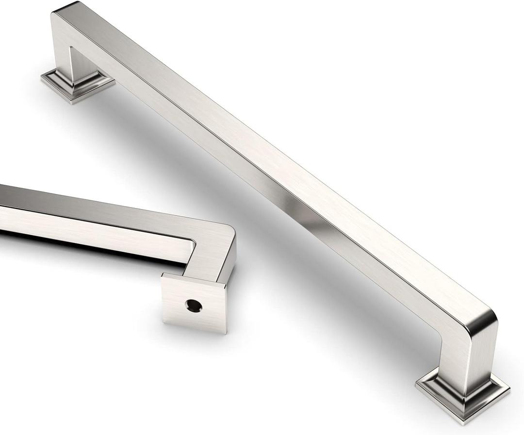 Asidrama 10 Pack 6.3 Inch(160mm) Brushed Satin Nickel Kitchen Cabinet Handles, Cabinet Pulls Kitchen Cabinet Hardware Cupboard Handles Drawer Pulls