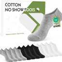No Show Socks Women Men Non Slip Invisible Liners for Flats Breathable Cotton Low Cut Ankle Socks 6 Pairs Gift Box