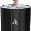 Portable Bathtub for Adults, Easy to Assemble Collapsible Bathtub 31.5"L x 26", Suitable for Travel, Camping and Outdoor Activities (Black, L)