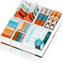 Criusia Drawer Organizer Clothes 12 Pack - Dresser Organizer Bins for Closet Bedroom Nursery Organization- Drawer Organizer Divider for Sock Underwear Bra Baby Clothes - Dorm Room Essentials (White)