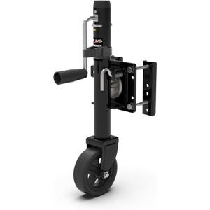 Upgraded Spoke Wheel Trailer Jack, 10" Vertical Movement, 1500 lbs, for RV, Boat, Trailer and More, Black