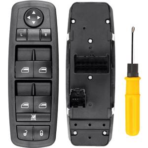 Master Power Window Switch, Driver Side 3 + 0 Pins, Replacement for 2008-2009 Chry-sler Town & Country, 2008-2009 Do-dge Grand Caravan, 4602535AC, 4602535AD, 4602535AE, 4602535AF, 4602535AG, 920-401