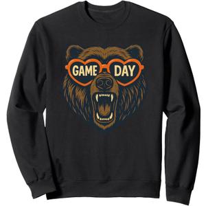 Funny Football Bear Game Day Vintage Shirt Fans Sweatshirt XL