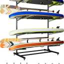 METAN Metal Kayak Storage Rack,59’’Wide Freestanding Heavy Duty Adjustable Kayak Stand Indoor Outdoor Storage Rack Garage with Wheels,Black,Assembly Required