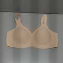 Vertvie Wireless Bras Women Seamless Jelly Supportive Mesh Crossover Bra No Underwire Push Up Full Coverage T-Shirt Bralette (Beige, XL)