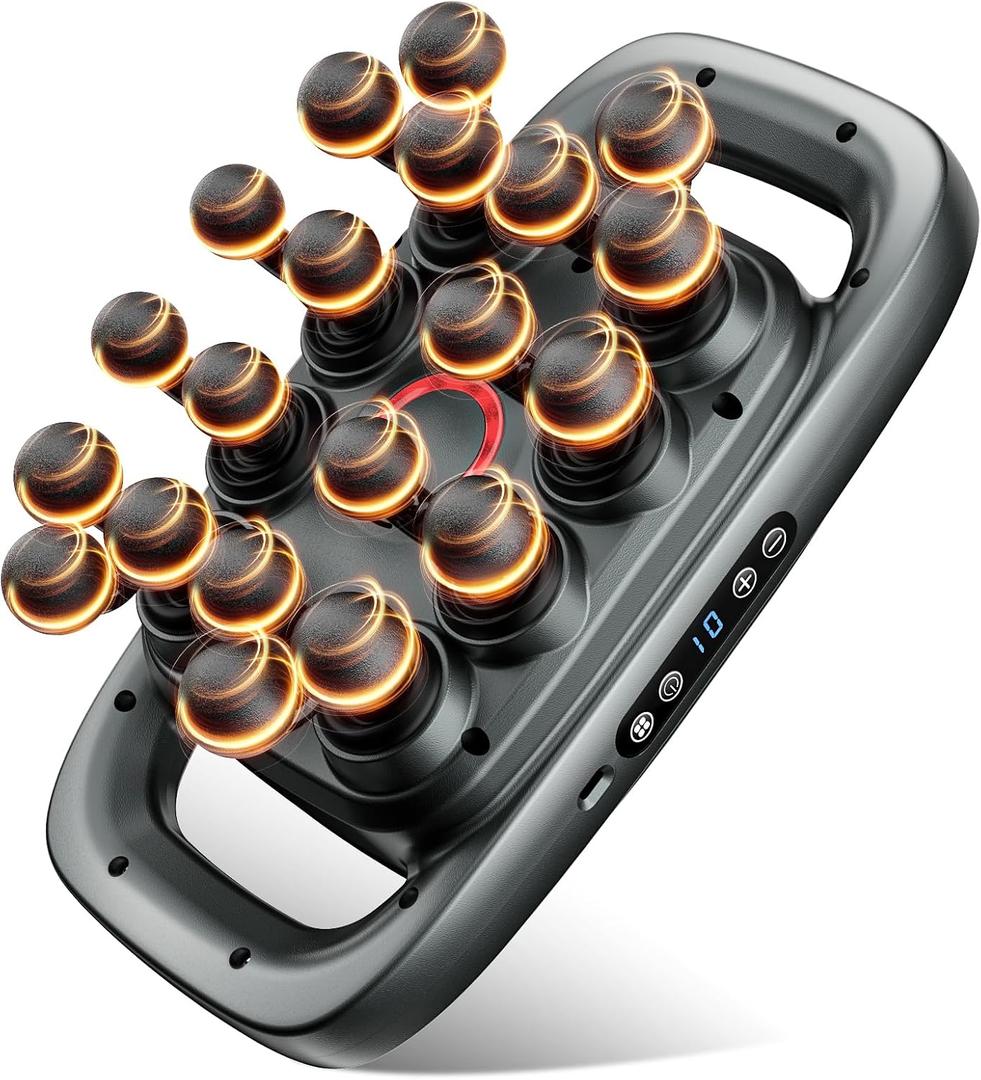 Envyvip 20-Head Massage Gun Set, Back Massager for Pain Relief Deep Tissue, Multi Head Ball Massager Gun for Body, Butt, Lower Back, Leg, Arm, Foot - 3 Modes 30 Speeds - Gifts for Men, Women, Dad, Mom