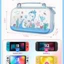 2 x Gurgitat Carrying Case for Nintendo Switch OLED 2021/Switch 1(2017) - Cute Cartoon for Switch Travel Cases with Handle and Strap Portable Storage Carry Hard Shell for Teen Girls Boys, Blue Shark