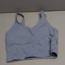 ForeFair Women's Sleeveless V Neck Crop Tank Top Summer Double Layer Going Out Workout Casual Basic Tops Size M