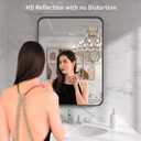 LOAAO Black Metal Framed Bathroom Mirror for Wall, 22X30 Inch Rounded Rectangle Mirror, Matte Black Bathroom Vanity Mirror Farmhouse, Anti-Rust, Hangs Horizontally or Vertically