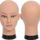 Mannequin Head Bald Female Cosmetology Manikin Head for Wigs Making Wig Display Hat Display Glasses Display Hairdressing Training Head Doll Head with Clamp