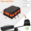 FIVKLEMNZ 21 Cubic Car Rooftop Cargo Carrier Roof Bag Waterproof for All Top of Vehicle with/Without Rack Includes Topper Anti-Slip Mat + Reinforced Straps + 6 Door Hooks + Luggage Lock