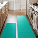 Anti-Fatigue Kitchen Mat Set  2-Piece Memory Foam Cushioned Mats for Standing  Teal, 1830 & 1860, 0.4 in Thick, Waterproof, Non-Slip  Homergy