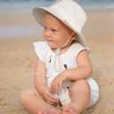Baby Sun Hat for Boy Girl Toddler Summer Bucket Hat Kids Sun Protection Beach Hat Cotton Baby Hats (12-24 Months, White)