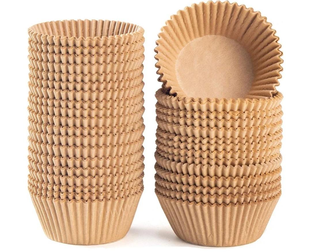 Caperci Standard Natural Cupcake Liners 500 Count, No Smell, Grease-Proof Paper Muffin Liners, Food-grade Baking Cups for Cupcakes, Muffins, Nuts