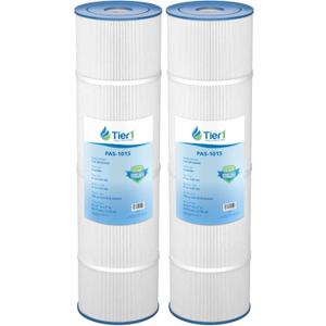 Tier1 Replacement for Hayward C4000 Pool Filter Cartridge  2 Pack | Compatible with Unicel C-7487, Pleatco PA100N, Filbur FC-1270 | 25-1/2" x 7" | Trilobal Fabric | Washable Pool Cartridge