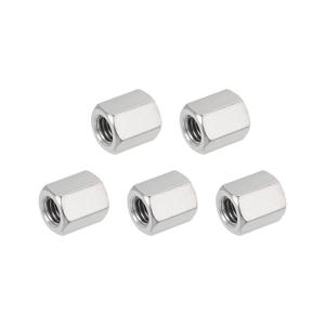 Hex Coupling Nuts, M8 x 1.25-Pitch 15mm/0.59" Length Metric Coarse Thread, 5 Pack 304 Stainless Steel Rod Coupling Nut for Threaded Rods & Studs