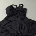 Aqua Eve One Piece Swim Dress Tummy Control Swimsuit with Skirt Modest Bathing Suit Vintage Swimdress (Large, Black)