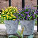 12 Bundles Outdoor Artificial Flowers UV Resistant Fake Boxwood Plants, Faux Greenery for Indoor Outside Hanging Plants Garden Porch Window Box Home Wedding Farmhouse Dcor (Purple)