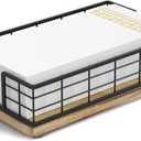 Wican Guest Towel Holder Tray for Bathroom, Oak and Iron Napkins Holder for Powder Room Dinning Table Wooden Basket for Disposable Paper Hand Towels Black and Farmhouse Brown (9.06 x 5.51 x 2.56 inchs)