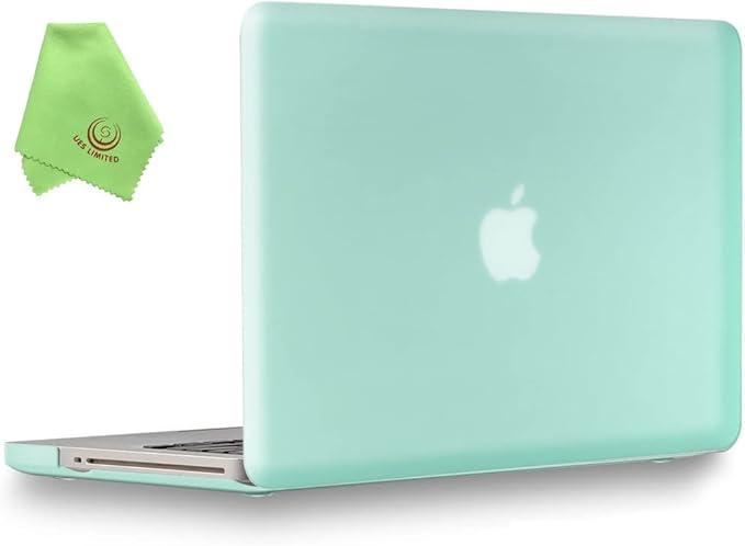 Smooth Soft-Touch Matte Hard Shell Case Cover Compatible with MacBook Pro 15 inch with CD-ROM (Non-Retina) (Model A1286) + Microfibre Cleaning Cloth, Green