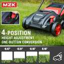 MZK 13-inch 2-in-1 Electric Dethatcher and Scarifier w/Removeable 4-Position Height Adjustment,Lawn dethatcher w/8-Gallon Thatch Collection Bag,Keep Lawn Health, Red/Black