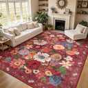 Floral Area Rug 8x10 for Living Room Bedroom