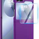 GooseBox for Samsung Galaxy Z Flip 6 Case with Screen Protection,Z Flip 6 Slim HD Clearly Case Ultra-Thin Anti-Scratch Shockproof Phone Case(Purple)