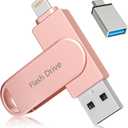 Apple MFi Certified 512GB Photo Stick, Flash Drive for iPhone Memory Stick for Photo/Video Backup Stick, HighSpeed USB Stick iPhone Storage Drive Compatible for iPhone/iPad/Android/PC (Pink)