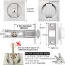 Malimali Pocket Door Lock, Pocket Door Hardware Square Door Lock for Privacy Sliding Door Bifold Door Locks and Pulls Handles Replacement Hardware (Brushed Steel, Entry Lock with Key)