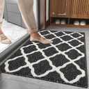 SHACOS Door Mats Indoor 24"x36" Washable Front Door Mat Non Slip Entryway Rug Dirt Trapper Doormat Entrance Entry Rug Floor Mat for Home Garage Kitchen Laundry, Black