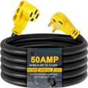 10ft NEMA 6-50P to 14-50R EV Charger Adapter Cord, STW 6AWG 50 Amp 240/250 Volts, 3-Prong Welder Plug to 4-Prong EV Charger Connector Adapter, for Tesla or EV Level 2 Charging, ETL Listed