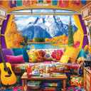 Puzzles for Adults 1000 Pieces Cozy Camper Interior Jigsaw Puzzle, Unique Scenery Adult Puzzles for Relaxation and Decoration