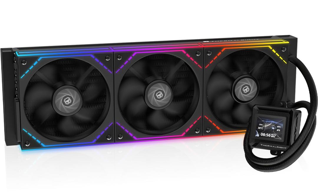 Thermalright FW360 SE ARGB V2 360mm AIO CPU Cooler, 2" LCD Screen, TL-M12Q 2000RPM Daisy-Chain Fans, for AM4/AM5 & Intel LGA 1700/1851, Black
