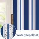 SASTYBALE Boho Farmhouse Shower Curtain, Water Resistant Vintage Fabric Bathroom Curtains, Machine Washable Country Abstract Style for Bathtub Decor with 12 Hooks, 72x72 Inch (Blue Stripe)