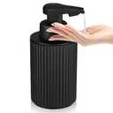 Automatic Soap Dispenser Liquid Touchless: 9oz Black Plastic - Rechargeable Electric Smart 3 Level Adjustable Auto Hand Soap Dispenser - Dish Bathroom Kitchen