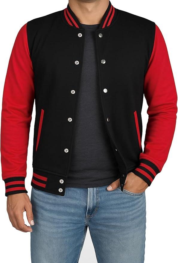 Men’s Varsity Jacket – Bomber Style Letterman Baseball Jacket M