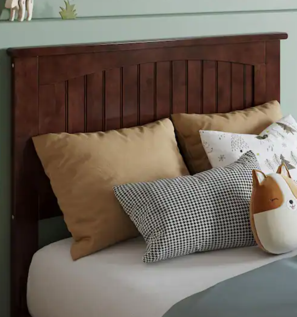 Nantucket Walnut Brown Twin Solid Wood Panel Headboard