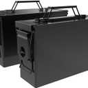 HARDROCK Metal Ammo Can,Ammo Box Black (30cal+ 50cal 2pcs)