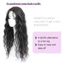 Molefi Hair Topper 26inch Long Wavy Curly Hair Topper with Bangs Synthetic Wiglets Hairpieces for Adding Volume Dark Mix Blue and Purple