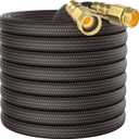 10FT Lightweight Flexible Garden Hose,Non-Slip Handles,Non-kink Hose,Solid Brass Fitting for Boats, RV Water Hose,Marine Washdown,Lawn,Garden,Leakproof TPE Hose (OrangeBlack, 10 FT)