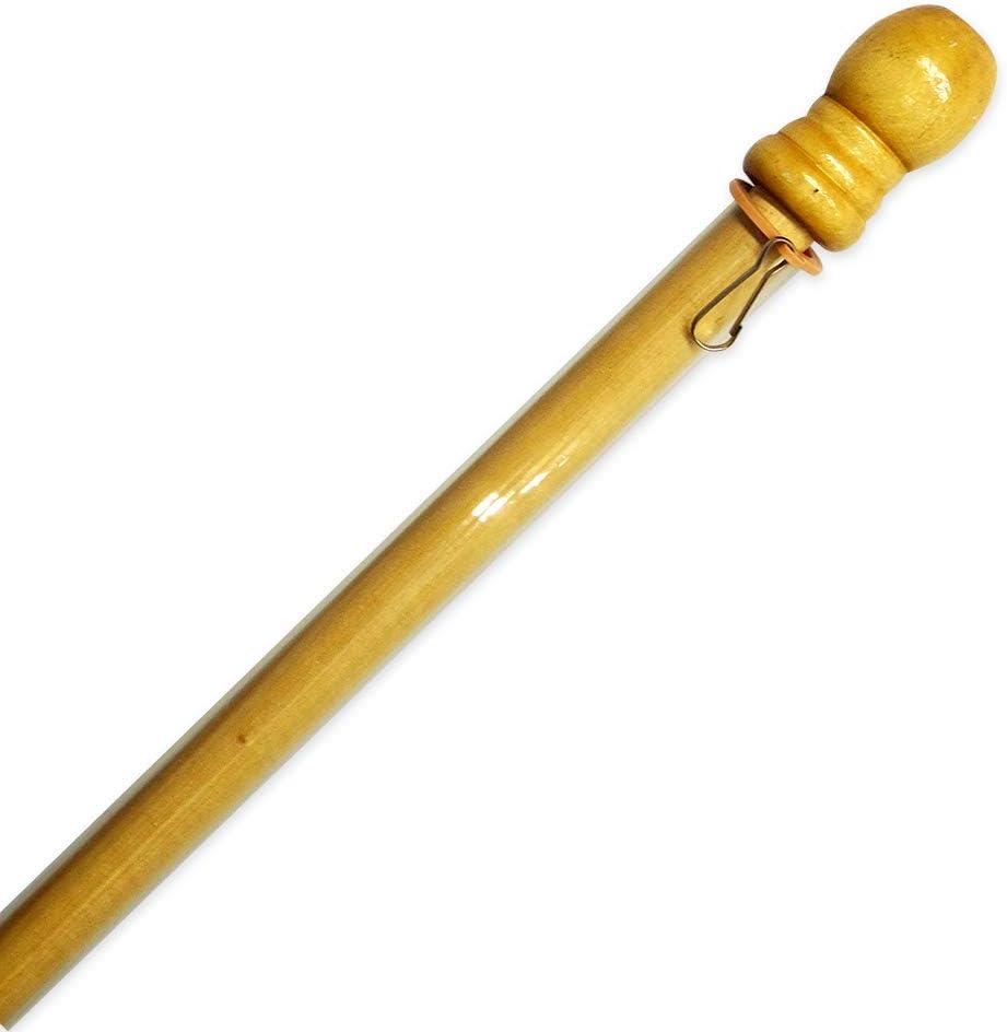 Deluxe Anti-Wrap Wood Pole - Everyday Gloss Coated Decorative Flag Accessories 2" x 42"