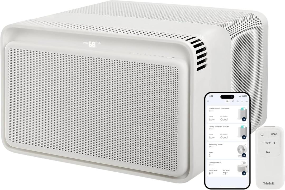 Windmill Window Air Conditioner - Quiet & Smart, Easy Install, Voice-Enabled, Remote & App Control AC Unit - 6,000 BTU