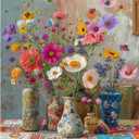 PRASIO Paint by Numbers Kit for Adults Beginner, Flowers Adult Paint by Number Kits on Canvas, DIY Acrylic Watercolor Oil Paint by Number for Adults for Home Decor Gift 16x20 Inch (XM-OP-ColorfulVases-4050)