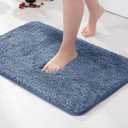 Extra Thick Non Slip Bathroom Rug Shaggy Soft Bath Mat Plush Microfiber Absorbent Water for Shower Tub Machine Washable (Dusty Blue, 20"×48" Inches)