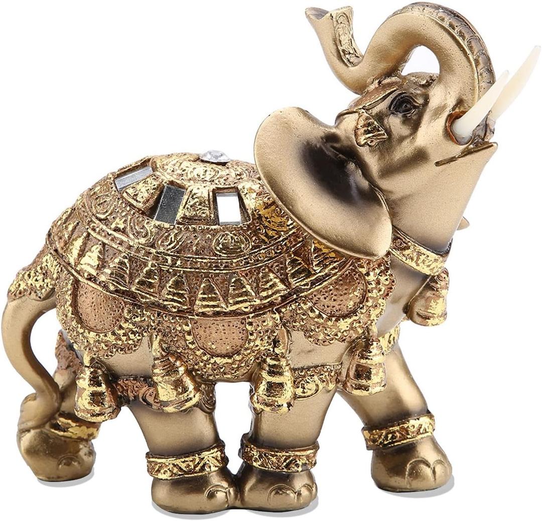 Lucky Wealth Elephant Statue Feng Shui Home Decorations for Living Room Elephant Figurines Vintage Collectibles Decor Gift
