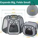 Cat Playpen with Separate Litter Box Area, Large Foldable Waterproof Cat Tent - 600D Oxford, Portable Indoor/Outdoor Pet Enclosure, Cage, House & Condos with Carrybag for Kittens, Small Dogs