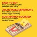 Victor M205-9 Wide Plastic Pedal Sustainably Sourced FSC Wood Humane Snap Rat Traps - 9 Wooden Traps